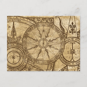 Old Compass Rose Postcard