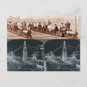 Old Coney Island Trains,  Luna Park Image Postcard