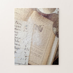 Old cookbook and recipes jigsaw puzzle