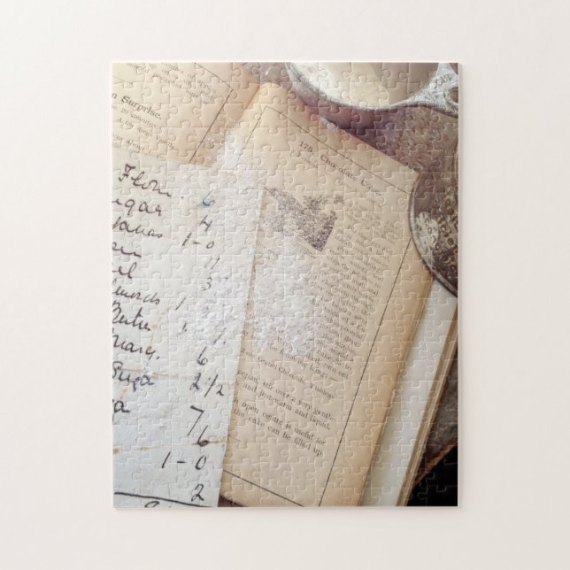 Old cookbook and recipes jigsaw puzzle (Vertical)