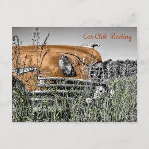 Old Copper Car Abandoned in a Field Postcard