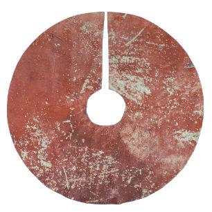Old Copper: Vivid Metal Texture. Brushed Polyester Tree Skirt