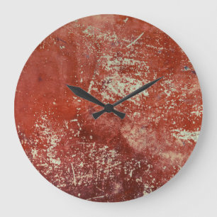Old Copper: Vivid Metal Texture. Large Clock