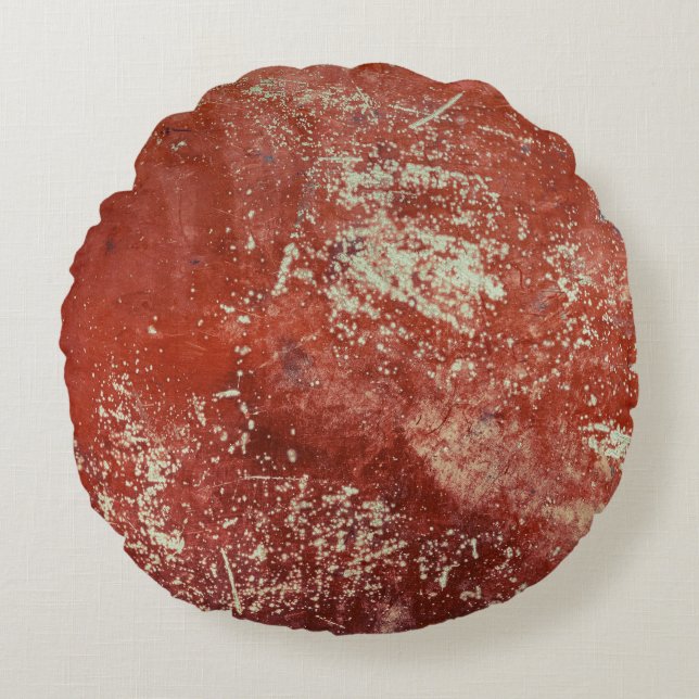 Old Copper: Vivid Metal Texture. Round Cushion (Front)