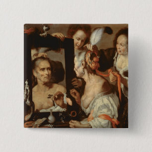 Old Coquette 15 Cm Square Badge