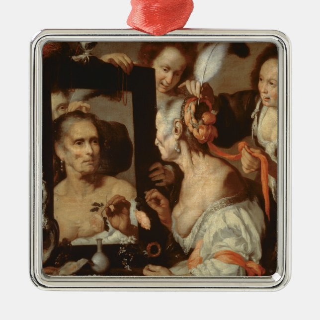 Old Coquette Metal Ornament (Front)