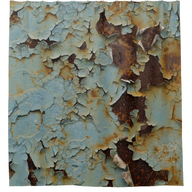 Old, corroded rusty metallic background. shower curtain (Front)