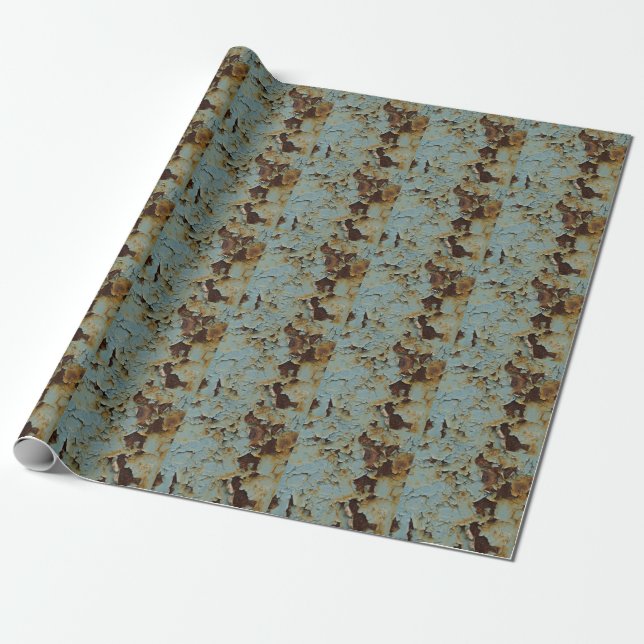 Old, corroded rusty metallic background. wrapping paper (Unrolled)