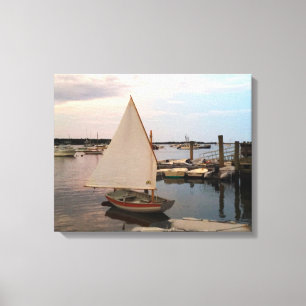 Old Cotuit Dinghy at Sunset Stretched Canvas Print