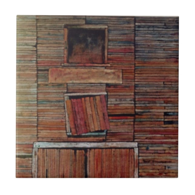 Old country barn doors close up tile, ceramic tile (Front)
