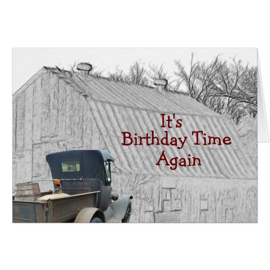 Old Country Barn & Vintage Pickup- -customise it Card