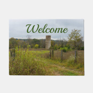 Old Country Silo Landscape Welcome Doormat