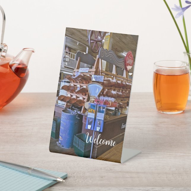 Old Country Store Pedestal Sign (In SItu)