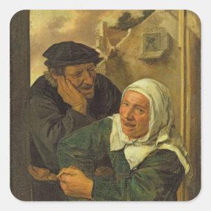 Old Couple Square Sticker