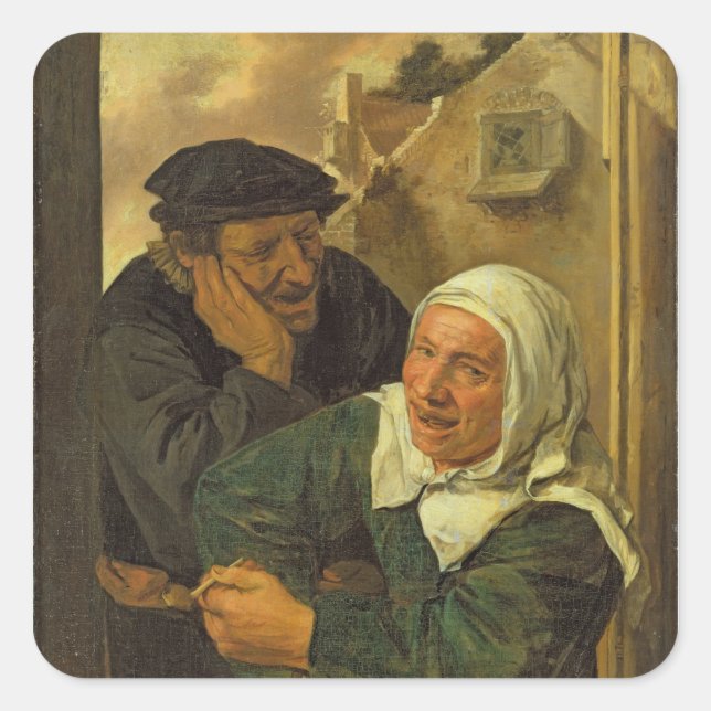 Old Couple Square Sticker (Front)