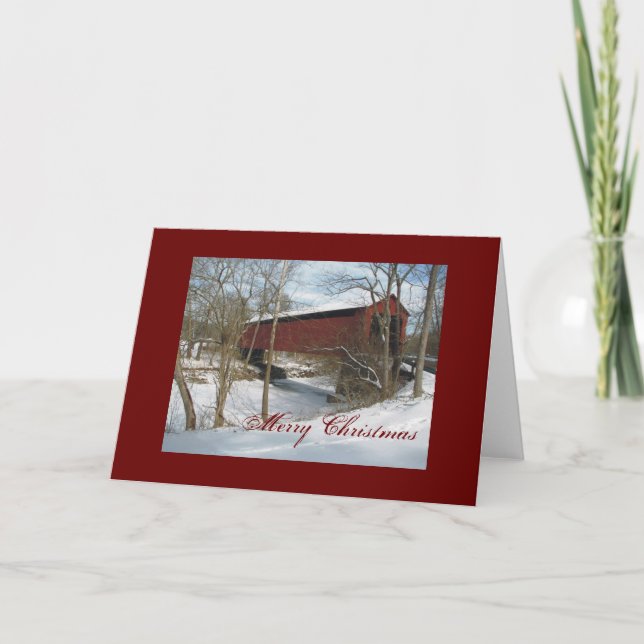 Old Covered Bridge Holiday Card (Front)