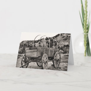 Old covered wagon card