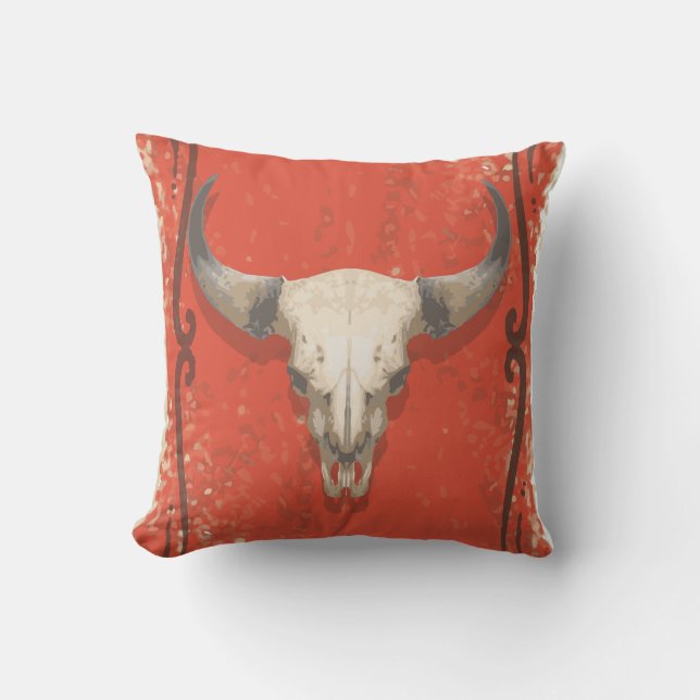 Old Cow Skull pillow (Front)
