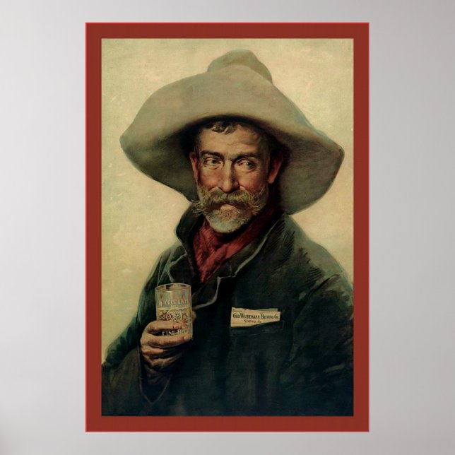 Old Cowboy ~ Vintage Beer Advertising Poster (Front)