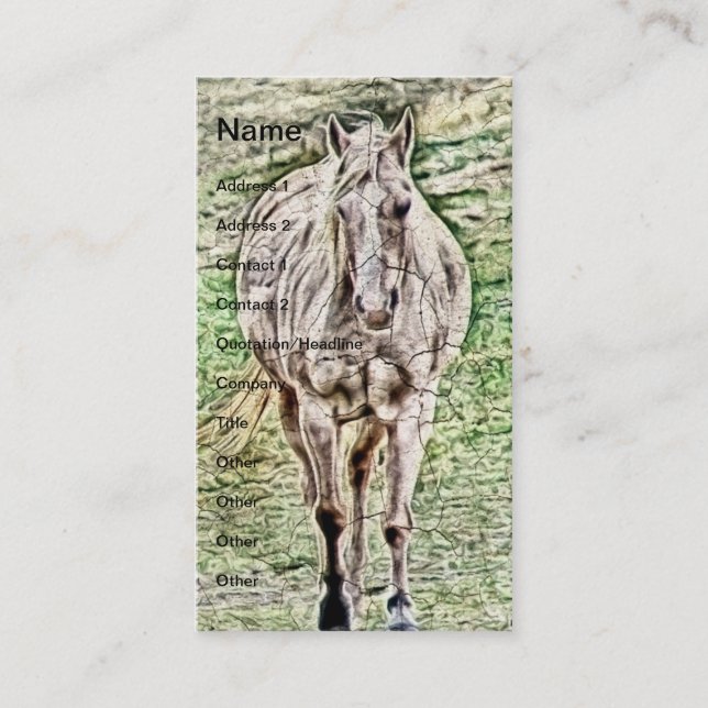 Old Cracked Horse Painting Business Card (Front)
