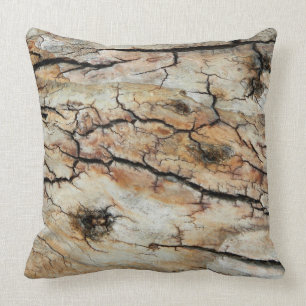 Old cracked wood natural tree bark picture cushion