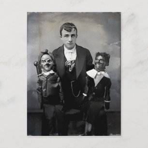 Old Creepy Ventriloquist Dolls Postcard