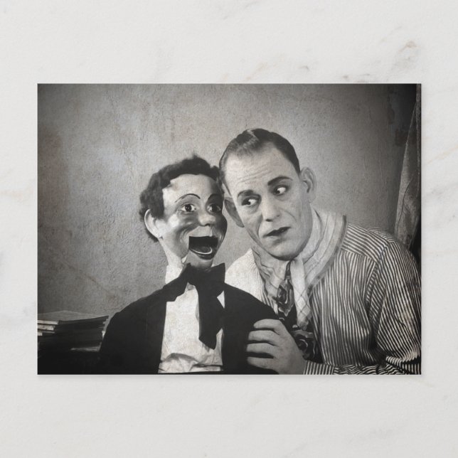 Old Creepy Ventriloquist Postcard (Front)