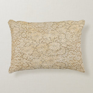 Old Crochet Lace Floral Pattern + your ideas Decorative Cushion