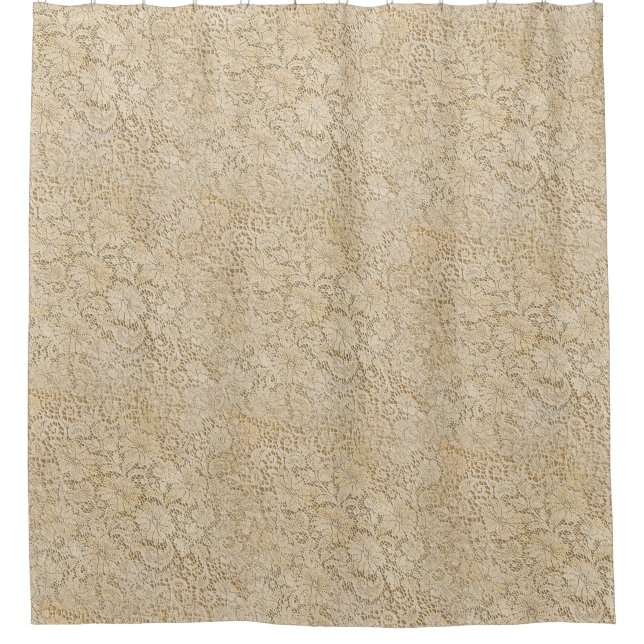 Old Crochet Lace Floral Pattern + your ideas Shower Curtain (Front)