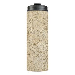 Old Crochet Lace Floral Pattern + your ideas Thermal Tumbler
