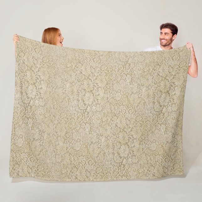 Old Crochet Lace Seamless Pattern 1 Fleece Blanket (In Situ)