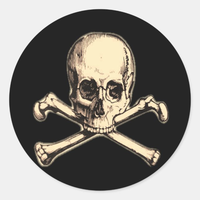 Old Cross Bones Classic Round Sticker (Front)