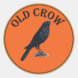 old crow classic round sticker