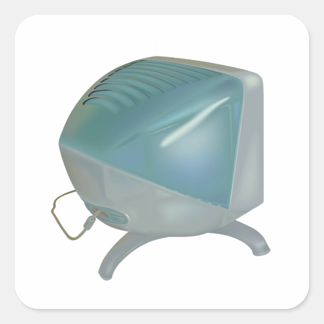 Old CRT Monitor Square Sticker (Front)