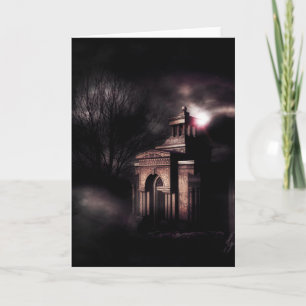 Old crypt in the dark forest card