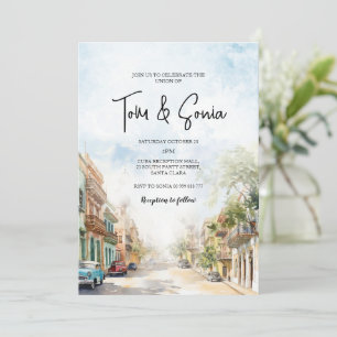 Old Cuba Havana Destination Wedding Invitation