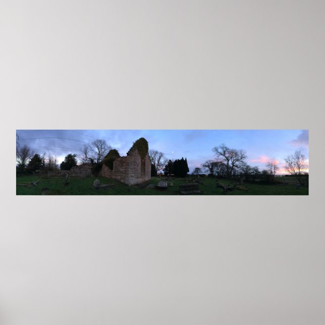 Old Culross Kirk Panorama, Black Kirk in Outlander Poster (Front)
