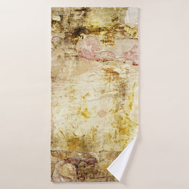 Old damaged wall backgroundabstract, aged, archite bath towel (Bath Towel)