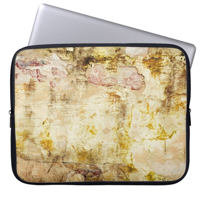 Old damaged wall backgroundabstract, aged, archite laptop sleeve (Front)