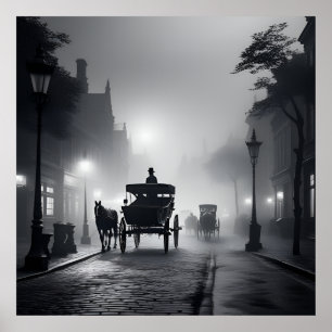 Old days black and white image poster