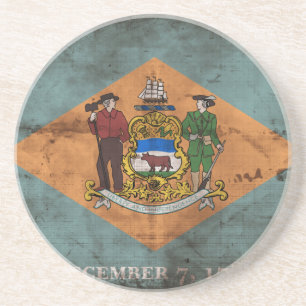 Old Delaware Flag; Coaster