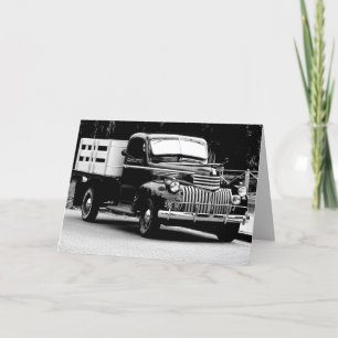 old delivery truck greeting card
