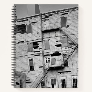 Old Dilapitated Abandoned Factory Building Photo Notebook