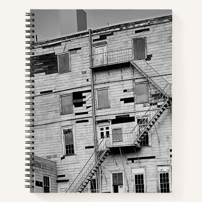 Old Dilapitated Abandoned Factory Building Photo Notebook (Front)