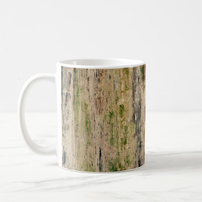 Old dirty damaged wall background. Scratched textu Coffee Mug (Left)