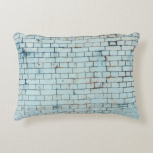 Old dirty white brick wall backgroundabstract, age decorative cushion