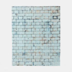 Old dirty white brick wall backgroundabstract, age fleece blanket