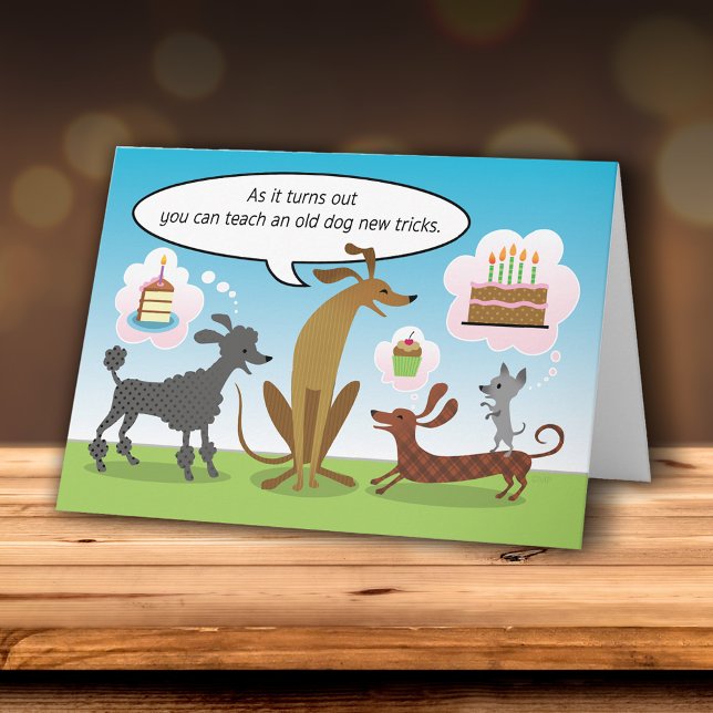 Old Dog Humour Cupcake Birthday Cake Card (Creator Uploaded)