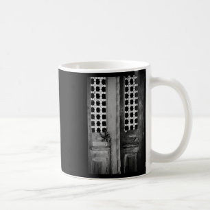 Old Door Faro Black And White Vertical Sticker Coffee Mug
