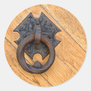 Old door knocker classic round sticker